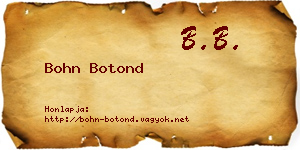 Bohn Botond névjegykártya